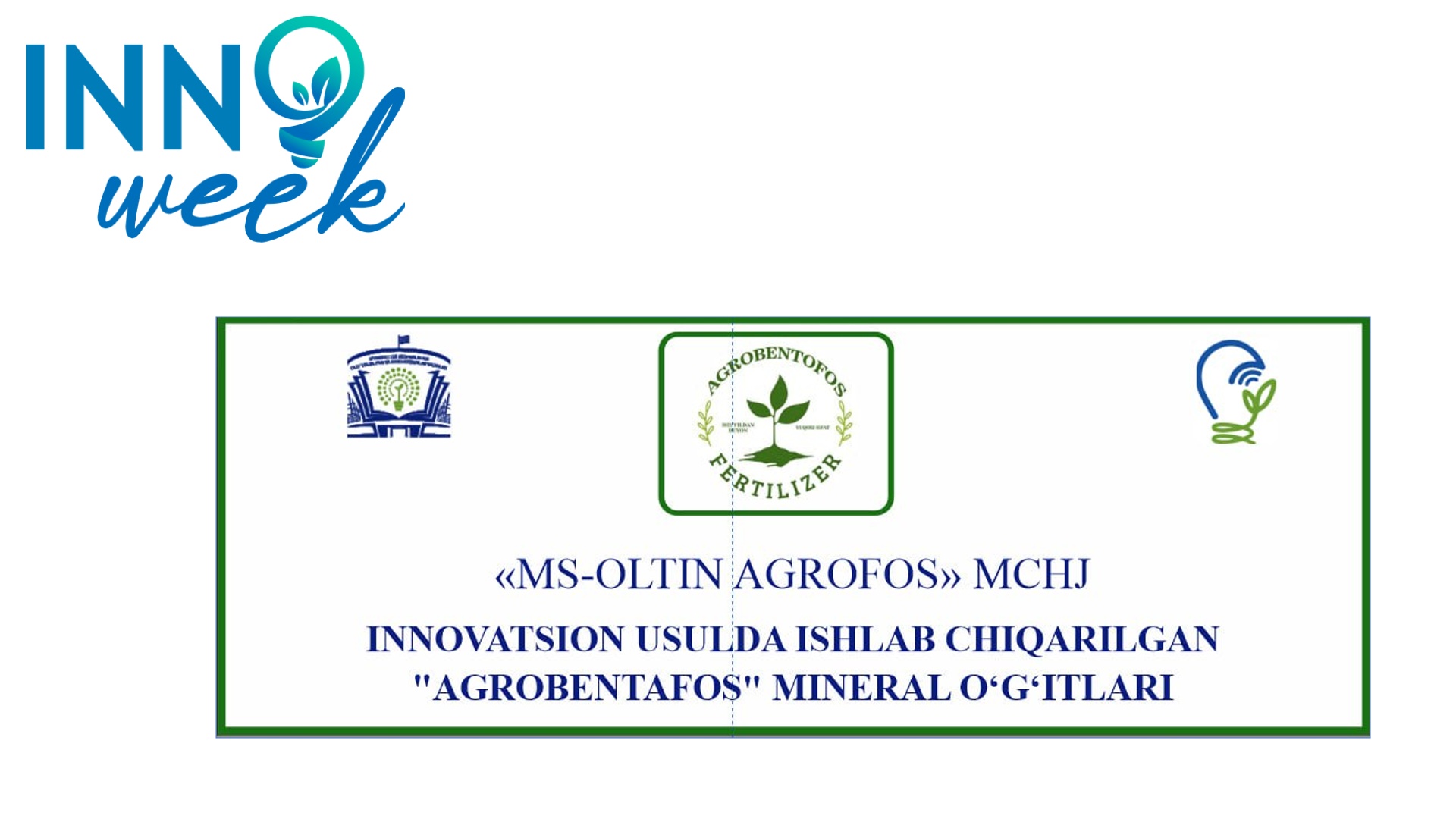 Innovatsion texnologiya qoʻllash orqali ishlab chiqarilgan  agrobentafos mahsulotlari